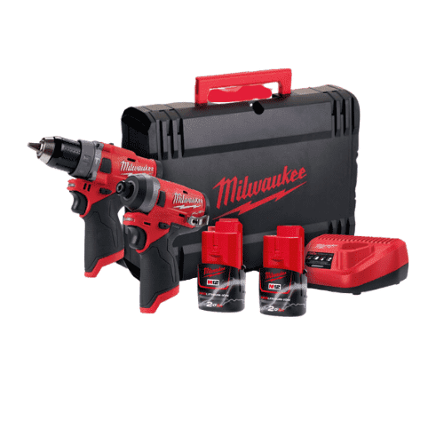 מברגות 12V | שתי סוללות 2AH ומטען | Milwaukee | M12 FPP2A2