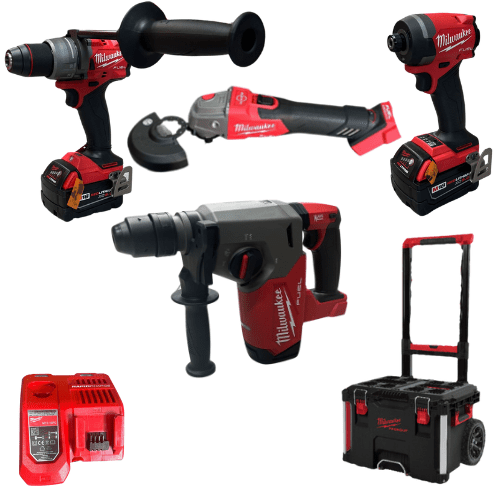 סט דאבלין | 2 סוללות 5Ah מטען מהיר | Milwaukee