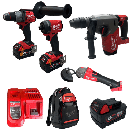 סט דאבלין | 3 סוללות 5Ah מטען מהיר | Milwaukee