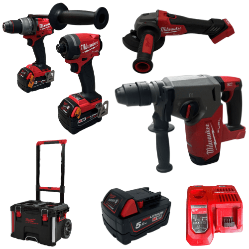 סט דאבלין | 3 סוללות 5Ah מטען מהיר | Milwaukee
