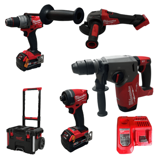 סט דאבלין | 2 סוללות 5Ah מטען מהיר | Milwaukee