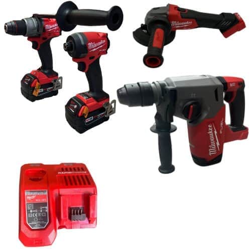 סט דאבלין | 2 סוללות 5Ah מטען מהיר | Milwaukee