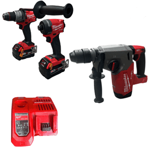 סט דאבלין | 2 סוללות 5Ah מטען מהיר | Milwaukee