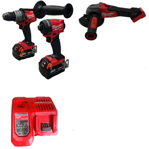 סט דאבלין | 2 סוללות 5Ah מטען מהיר | Milwaukee