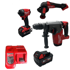 סט דאבלין | 2 סוללות 5Ah מטען מהיר | Milwaukee