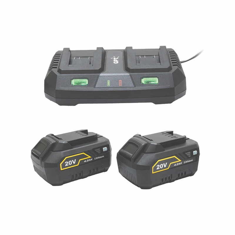 מטען כפול 20V +; סוללות 2x4Ah GPT