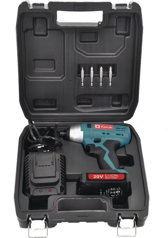סט מברגת אימפקט 20V | סוללה 2HA ומטען | KONISHI