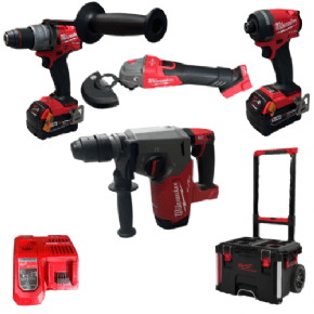 סט דאבלין | 2 סוללות 5Ah מטען מהיר | Milwaukee