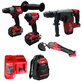 סט דאבלין | 2 סוללות 5Ah מטען מהיר | Milwaukee