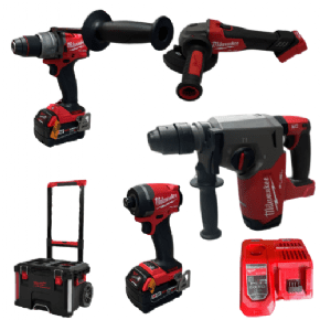 סט דאבלין | 2 סוללות 5Ah מטען מהיר | Milwaukee