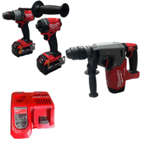 סט דאבלין | 2 סוללות 5Ah מטען מהיר | Milwaukee