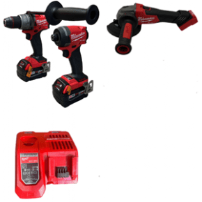 סט דאבלין | 2 סוללות 5Ah מטען מהיר | Milwaukee