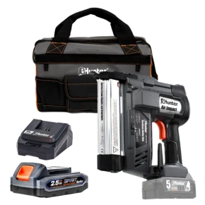 אקדח סיכות ומסמרים עד 50 מ"מ נטען 18V+סוללה 2.5Ah+מטען+תיק