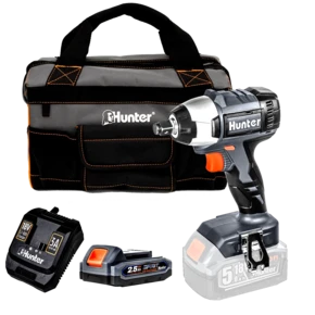 מפתח אימפקט נטען 18V+סוללה 2.5Ah+מטען 3A+תיק בד האנטר