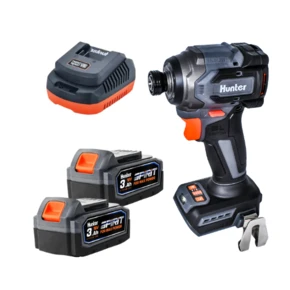 אימפקט ברשלס קומפקטית 18V Hunter + שתי סוללות 3 Ah + מטען