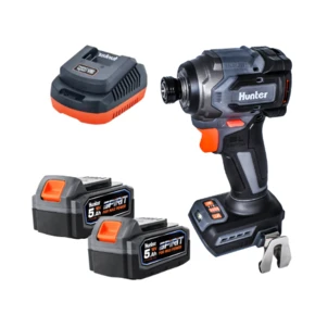 אימפקט ברשלס קומפקטית 18V Hunter + שתי סוללות 5 Ah + מטען