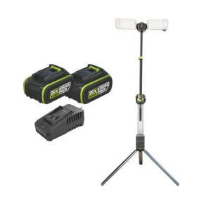 מגדלור 70W עם סטנד + שתי סוללות 4Ah + מטען WORX