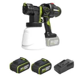 אקדח ריסוס צבע נטען 20V + שתי סוללות 4Ah ומטען WORX