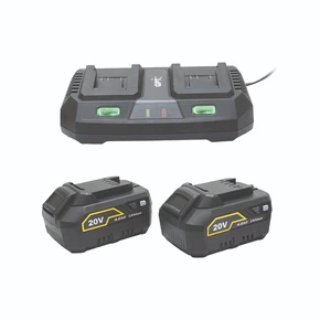 מטען 20V + סוללות 2x4Ah GPT