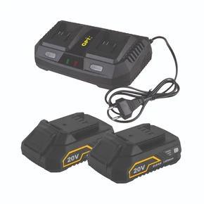 מטען 20V כפול ו2 סוללות 2Ah GPT