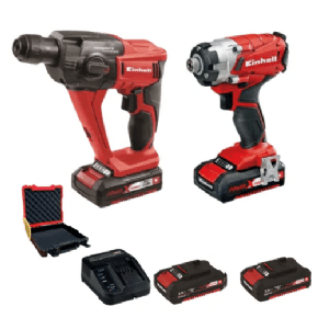 סט אימפקט פטישון 18V + סוללה 2.5Ah ומטען מהיר במזוודה EINHELL