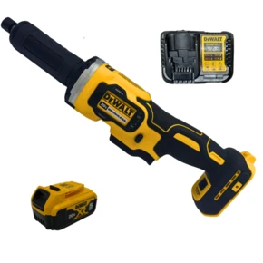 משחזת יד קומפקטית DCG426B + סוללה 5Ah ומטען DEWALT