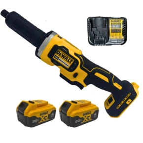 משחזת יד קומפקטית DCG426B + שתי סוללות 4Ah ומטען DEWALT